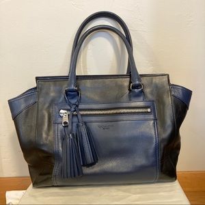 Coach Tanner navy black satchel doctor tassel bag